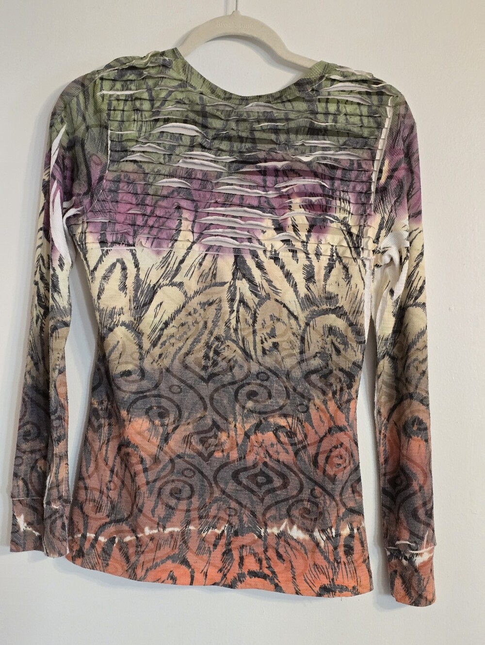 Cubism Multicolor Long Sleeve Blouse Top - Size Small - Picture 3 of 17